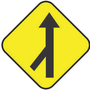 Merging of cars traffic sign