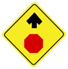 Stop sign ahead traffic sign
