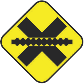 Railroad crossing traffic sign