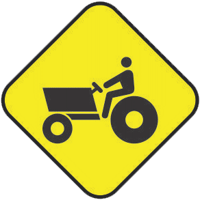 Agricultural machinery traffic sign