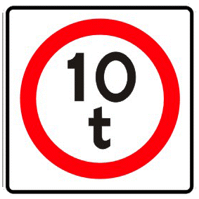 Restricted weight traffic sign
