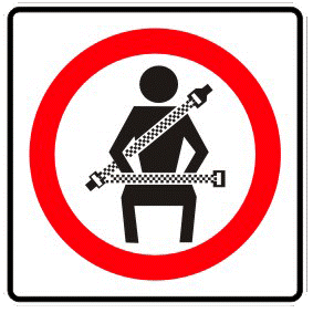 Seatbelts required traffic sign