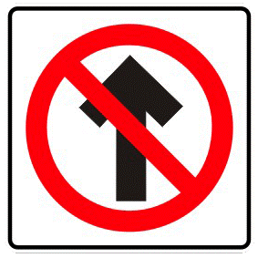 Forbidden to go head-on traffic sign