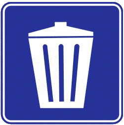 Trash cans traffic sign