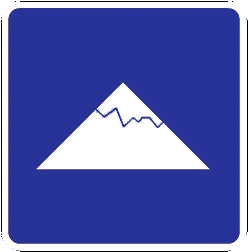 Volcano traffic sign