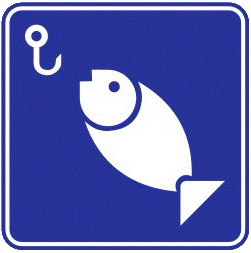 Fishing traffic sign