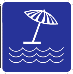 Beach traffic sign