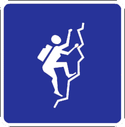 Climing traffic sign