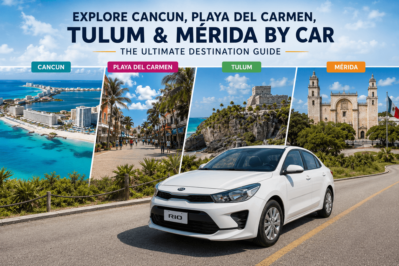 Discover the Best of Cancun, Playa del Carmen, Tulum & Mérida by Car
