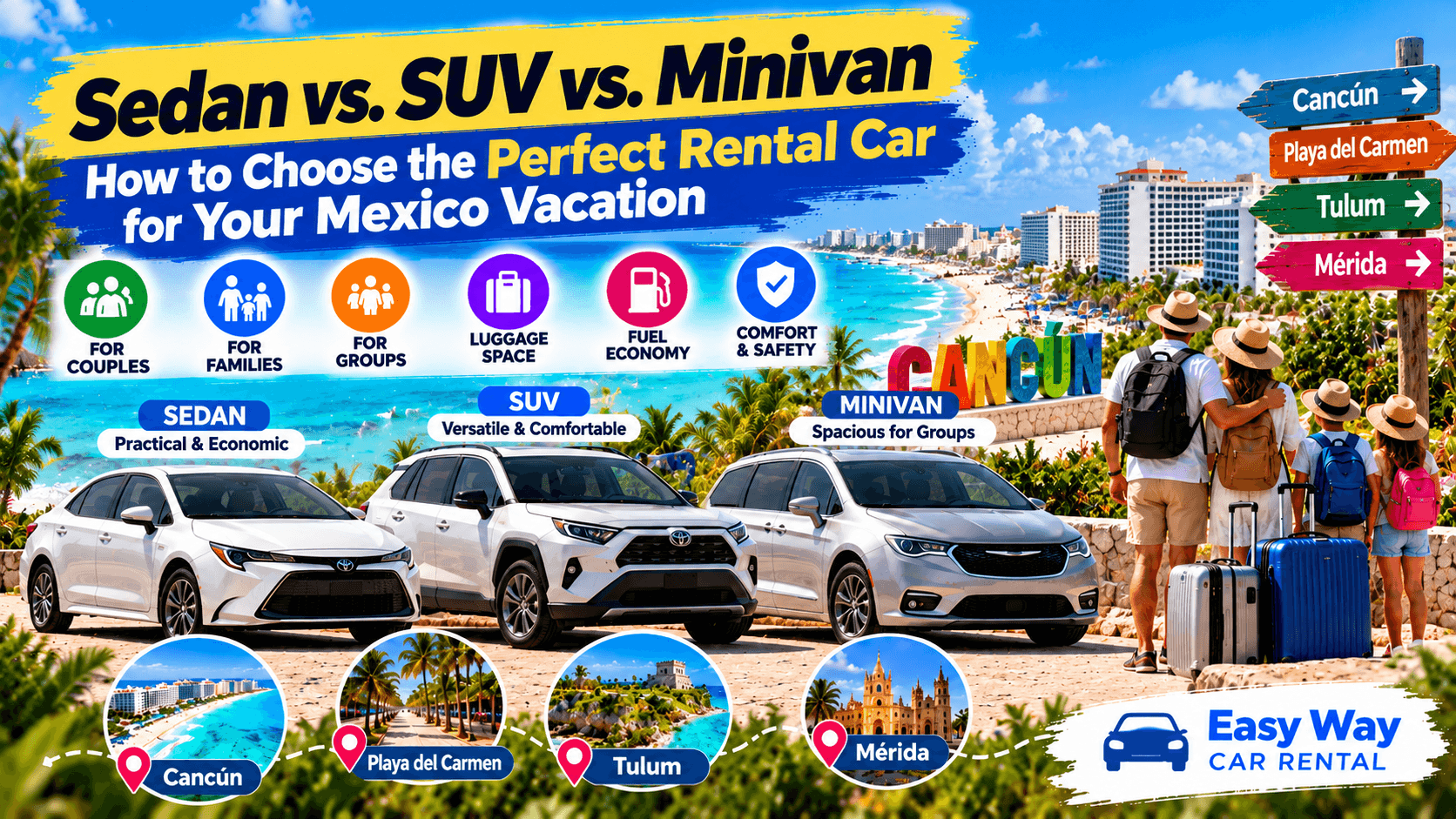 Sedan vs. SUV vs. Minivan: How to Choose the Perfect Rental Car for Your Mexico Vacation