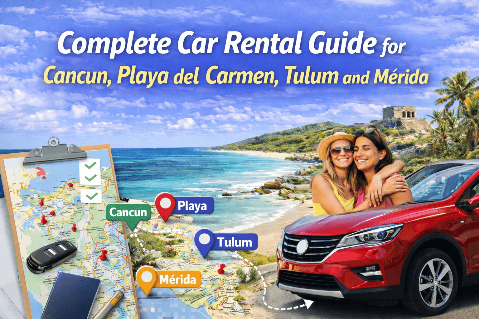 Complete Car Rental Guide for Cancun, Playa del Carmen, Tulum and Mérida